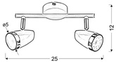 Lampa sufitowa ścienna listwa biała spot LED 2x40W Blanca 92-44013