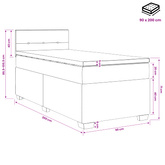 Łóżko kontynentalne z materacem kremowy 90 x 200 cm tkanina