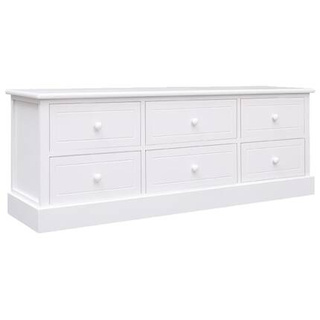 vidaXL Szafka pod TV, biała, 108x30x40 cm, drewno paulownia