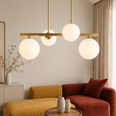 Lampa wisząca sufitowa mosiądz 4xG9 Kama 34-73426