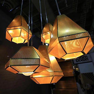 Designerska lampa wisząca ETCHi AD303 – złota E27