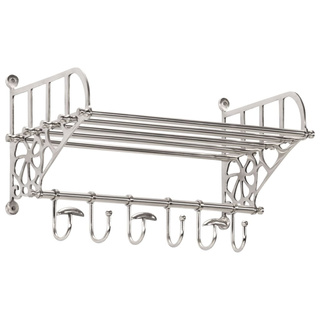 Półka na bagaże z wieszakami, ścienna, aluminium