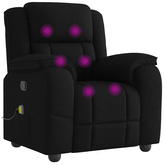 fotel masujący, czarny, obity tkaniną Rozkładany