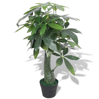 Sztuczna pachira wodna z doniczką, 85 cm, zielona