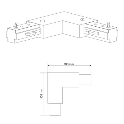 Łącznik L do szyny MEVA PRO L Connector Black, czarny EDO777526 EDO Solutions