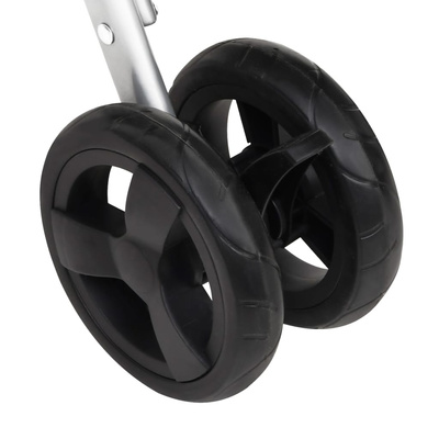 Składany wózek dla psa, szary, 100x49x96 cm, lniana tkanina