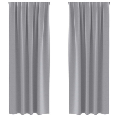 Firany blackout z kółkami 2 pcs Jasnoszary 260 x 140 cm
