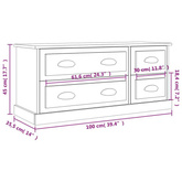 vidaXL Szafka pod TV, wysoki połysk, biała, 100x35,5x45 cm