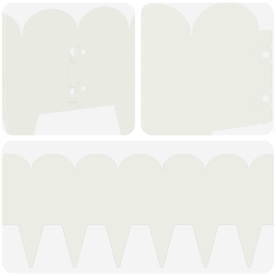 Krawężnik do trawnika 10 szt. 103 x 20 cm Stal Biały