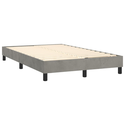 vidaXL Łóżko kontynentalne z materacem, jasnoszare, 120x200cm, aksamit model standard