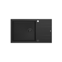 EVAN 136 XL GraniteQ zlewozmywak z syfonem Push To Open 1-komorowy z/o (860x500x210; kom. 420x490) pure carbon / elementy pure carbon