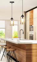 Lampa wisząca 1xE27 szklana czarno/brązowa Bistro 31-00569