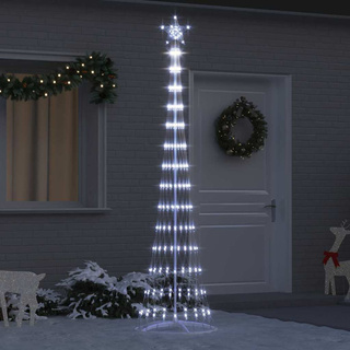 Choinka świąteczna LED z podstawą Chłodna biel 250 cm Metal