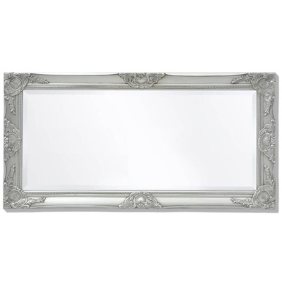 vidaXL Lustro ścienne w stylu barokowym, 100x50 cm, srebrne
