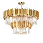 Żyrandol EMPIRE DOUBLE GOLD Chandeliers lampa sufitowa wisząca kryształowa glamour nowojorski nowoczesny okrągły 80 cm ADANI AD124
