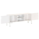 vidaXL Szafka pod TV, biała, 115x30x46 cm, lite drewno mango