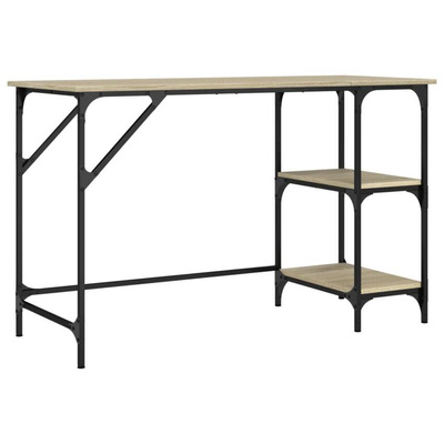 vidaXL Biurko dąb sonoma 120x50x75 cm metal i materiał drewnopochodny