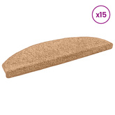 Samoprzylepne maty na schody 15 pcs Beżowy 80 x 24,5 x 3,5 cm