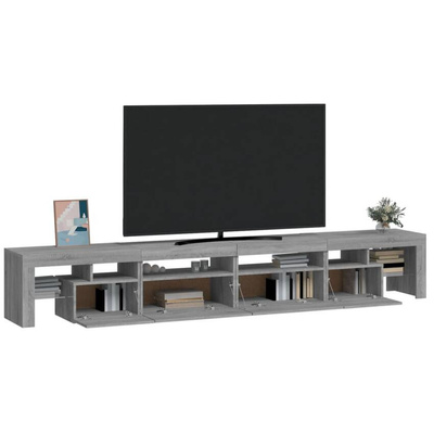 vidaXL Szafka pod TV z oświetleniem LED szary dąb sonoma 260x36,5x40cm