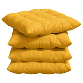 Poduszki na siedziska 4 pcs Jasnożółty 40 x 40 x 6 cm