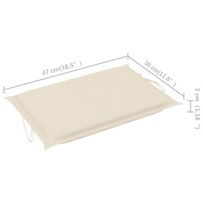 vidaXL Leżak bujany z poduszką, lite drewno tekowe