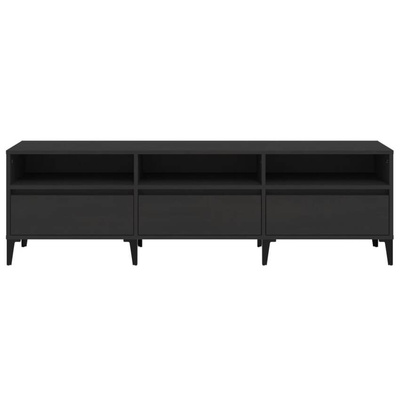 vidaXL Szafka pod TV, czarna, 150x30x44,5 cm, materiał drewnopochodny