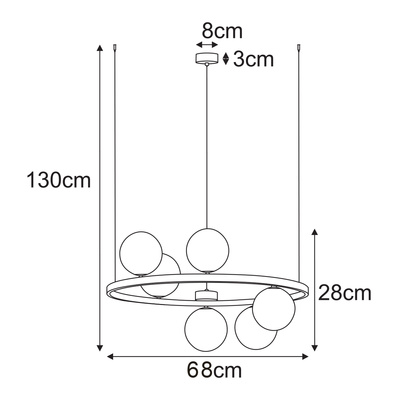 Lampa wisząca K-5703 z serii MONZA