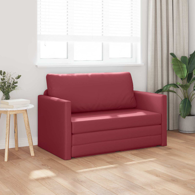 Sofa Bed Czerwone wino 124 x 71 x 78 cm Sztuczna skóra