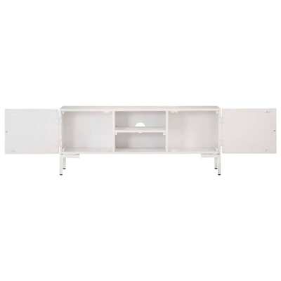 vidaXL Szafka pod TV, biała, 115x30x46 cm, lite drewno mango