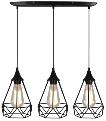 Lampa sufitowa wisząca czarna druciana 3x60W Ggraf Candellux 33-62901