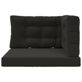Poduszka do sofy na zewnątrz 3 pcs Czarny Poliester