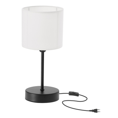 Lampka nocna Beta z abażurem metalowa biała na stolik nocny