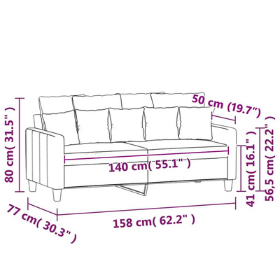 Sofa 2-osobowa, jasnożółta, 140 cm, tapicerowana tkaniną