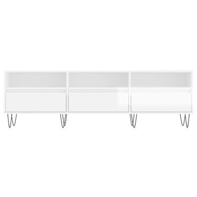 vidaXL Szafka pod TV, wysoki połysk, biała, 150x30x44,5 cm