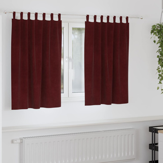 Zasłony zaciemniające 2 pcs Czerwone wino 140 x 140 cm Aksamit