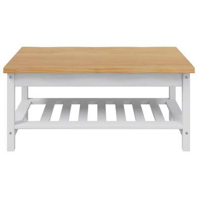 Stolik kawowy EKAI Biały 100 x 60 x 45,5 cm Lite drewno sosnowe