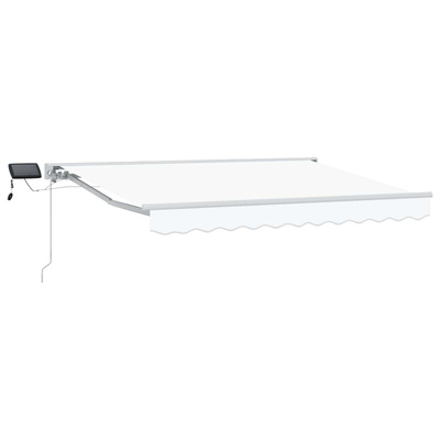 Ręczny ramowy zewnętrzny markizowy z LED Biały 3 x 2,5 m