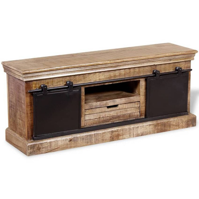 vidaXL Szafka pod TV, drewno mango, przesuwane drzwiczki, 110x30x45 cm