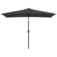 Parasol ogrodowy na metalowym słupku, 300 x 200 cm, antracytowy