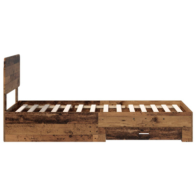 Ramka łóżka Stare drewno 90 x 200 cm Drewno inżynieryjne