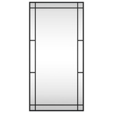 Lustro ścienne, czarne, 50x100 cm, prostokątne, żelazo