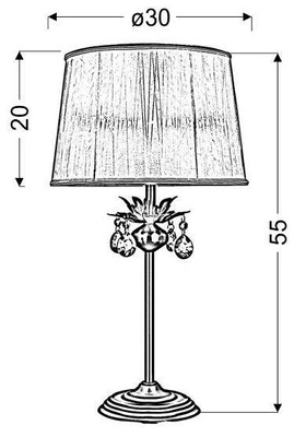 Lampka nocna Adonis patynowa klasyczna z abażurem