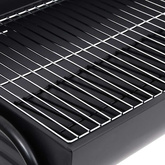 Grill beczkowy z 2 rusztowaniami, czarny, 80x95x90 cm, stal