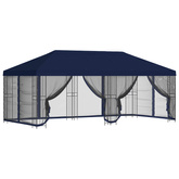Altana z bokami 6 x 3 m niebieski Poliester i Stal 190