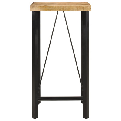 Stolik barowy, 55x55x107 cm, lite drewno mango i żelazo