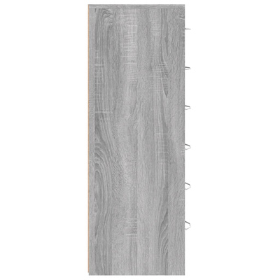 Komoda z 6 szufladami, szary dąb sonoma, 50x34x96 cm