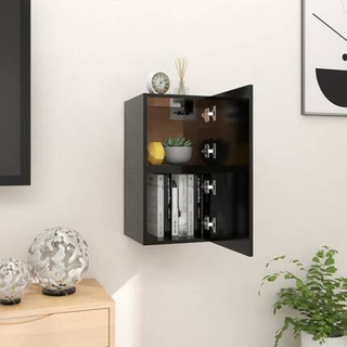 vidaXL Wiszące szafki telewizyjne, 2 szt., czarne, 30,5x30x30 cm