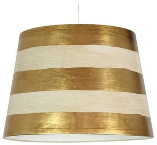 Lampa wisząca Americano z abażurem do salonu pojedyncza metalowo-tkaninowa