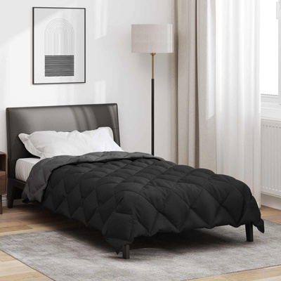 Zimowa Kołdra Czarny i antracyt 140 x 220 cm Mikrofibra