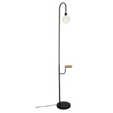 Lampa podłogowa czarna półka 173cm Vanity 51-00057